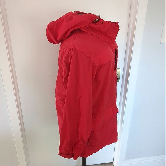 L.L. Bean Red Outdoor Camping Hiking Windbreaker Hooded Jacket Size PM - Picture 9 of 11